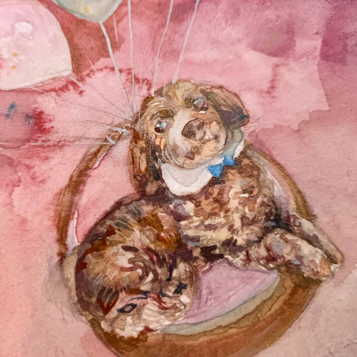 赤/風船と犬